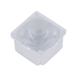 Lentilă LED; pătrată; policarbonat; transparentă; 29°; H: 12,96mm