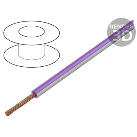 Cablu; H05V-K,LgY; litat; Cu; 2,5mm2; PVC; violet-alb; 300V,500V