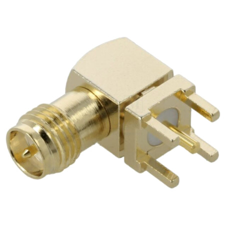 Conector: RP-SMA; soclu; tată; în unghi; THT; pentru PCB; PTFE