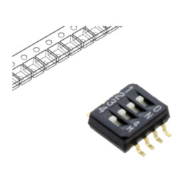 Comutator: DIP-SWITCH; Număr secţiuni: 4; OFF-ON; 0,1A/6VDC; SMT