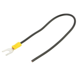Cable: cable with crimped terminals; black; non-insulated; 250mm