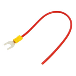 Cable: cable with crimped terminals; red; non-insulated; 250mm
