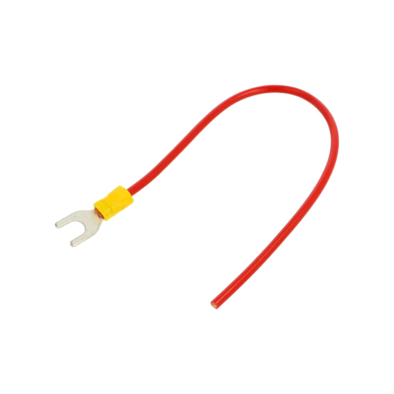 Cable: cable with crimped terminals; red; non-insulated; 250mm Cable: cable with crimped terminals; red; non-insulated; 250mm