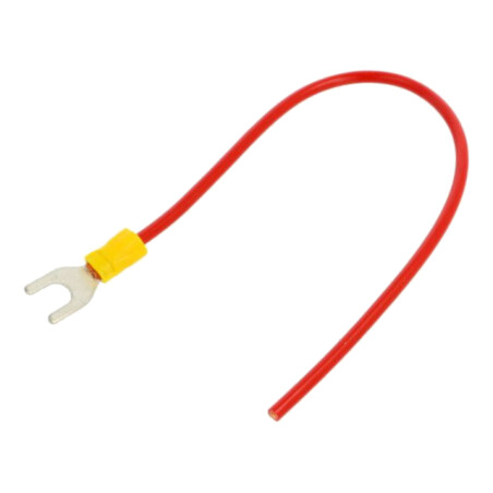 Cable: cable with crimped terminals; red; non-insulated; 250mm