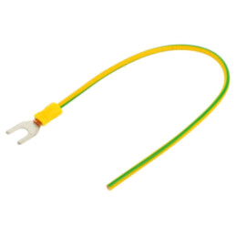 Cable: cable with crimped terminals; yellow-green; 250mm; H07V-K