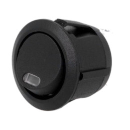 ROCKER; SPST; Poz: 2; OFF-(ON); 20A/12VDC; neagră; LED,punctuală