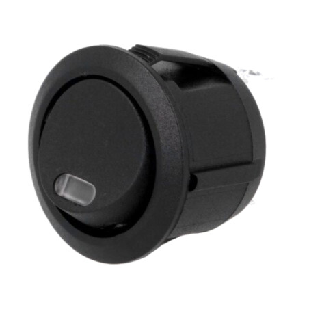 ROCKER; SPST; Poz: 2; OFF-(ON); 20A/12VDC; neagră; LED,punctuală