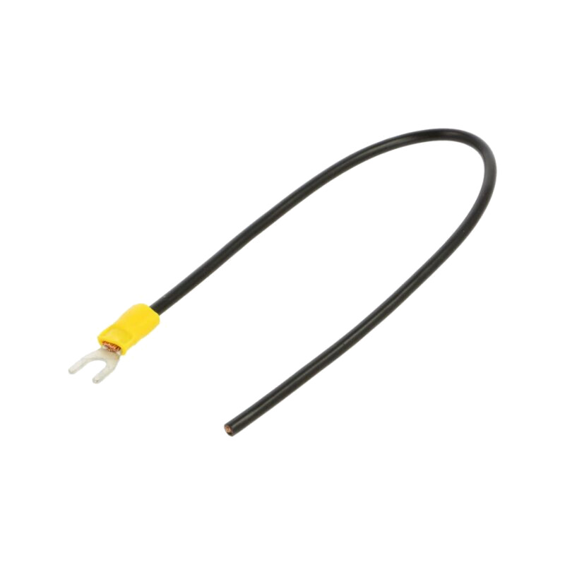 Cable: cable with crimped terminals; black; non-insulated; 250mm