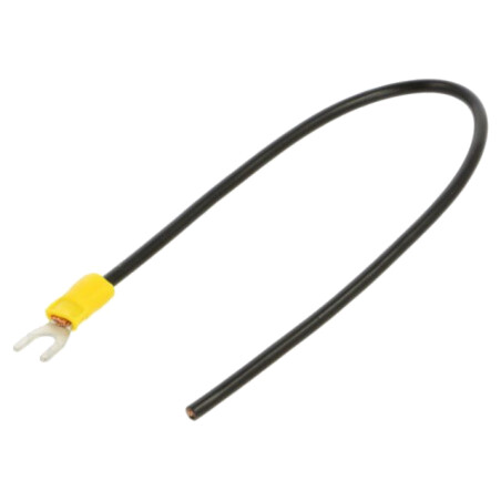 Cable: cable with crimped terminals; black; non-insulated; 250mm
