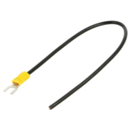 Cable: cable with crimped terminals; black; non-insulated; 250mm