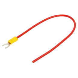 Cable: cable with crimped terminals; red; non-insulated; 250mm