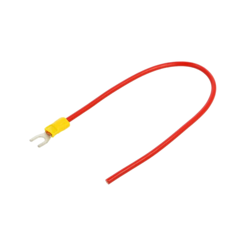 Cable: cable with crimped terminals; red; non-insulated; 250mm Cable: cable with crimped terminals; red; non-insulated; 250mm