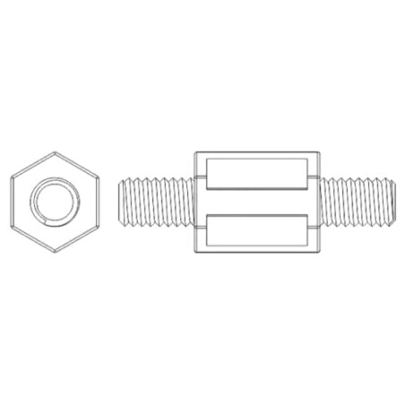 Piuliţă-distanţieră filetată; 80mm; Filet ext: M5; hexagonală