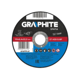 Disc de şlefuire; Ø: 115mm; Øorif: 22,2mm; Gr.disc: 6,4mm; metal