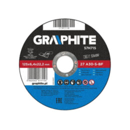Disc de şlefuire; Ø: 125mm; Øorif: 22,2mm; Gr.disc: 6,4mm; metal