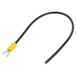 Cable: cable with crimped terminals; black; non-insulated; 250mm