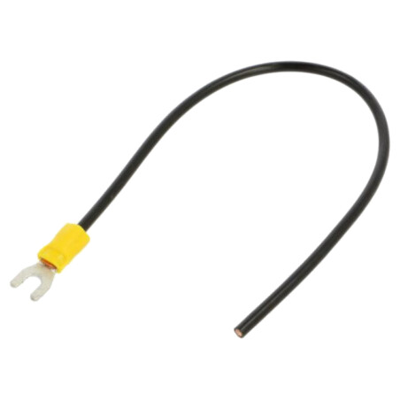 Cable: cable with crimped terminals; black; non-insulated; 250mm
