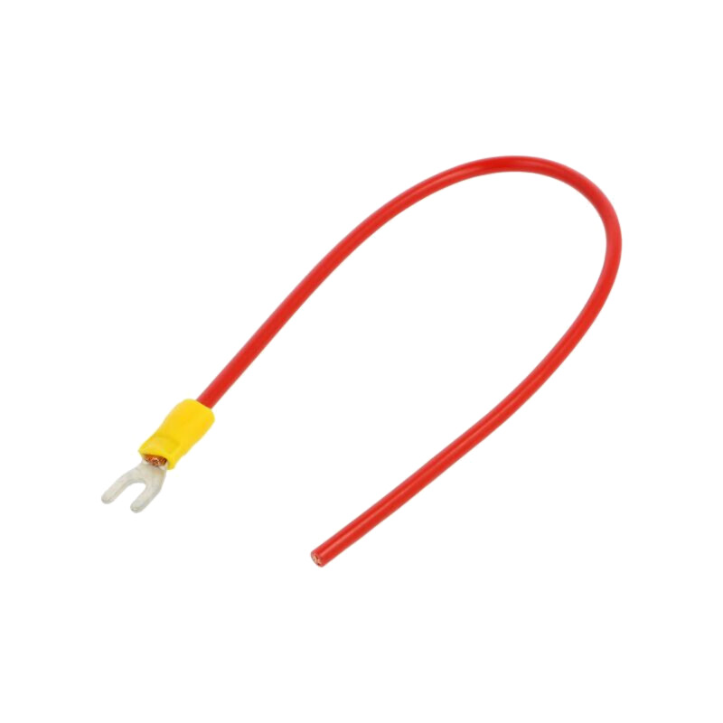 Cable: cable with crimped terminals; red; non-insulated; 250mm Cable: cable with crimped terminals; red; non-insulated; 250mm