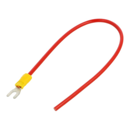 Cable: cable with crimped terminals; red; non-insulated; 250mm