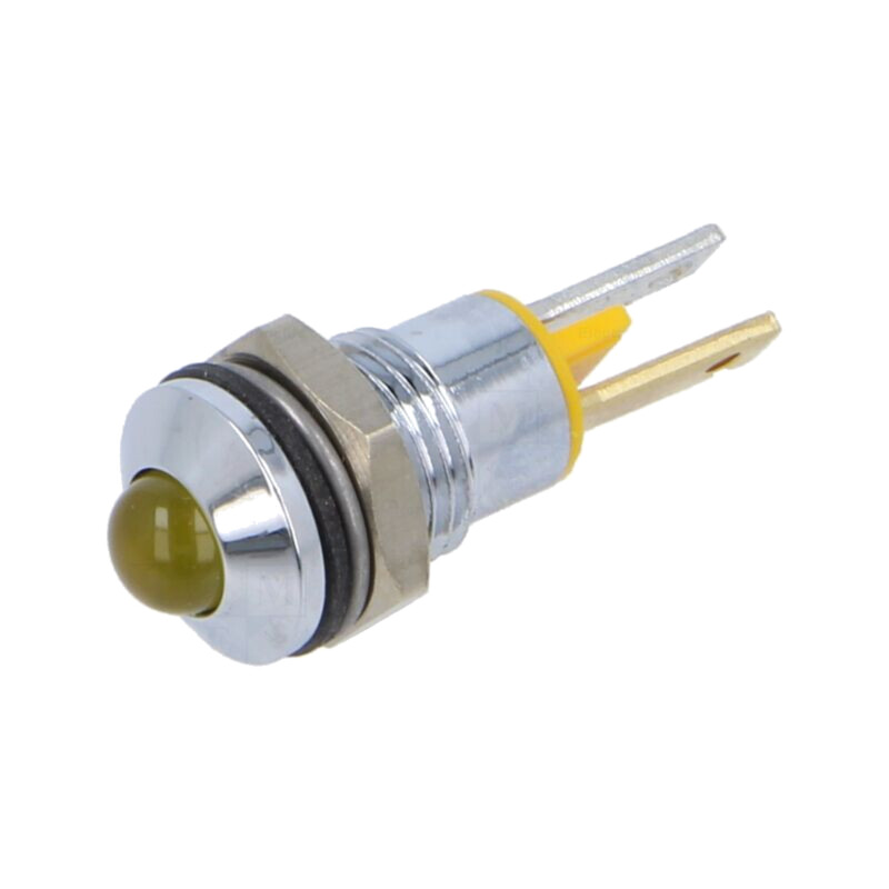 Lampă de control: LED; convex; galbenă; 2,1VDC; Ø8mm; metal Lampă de control: LED; convex; galbenă; 2,1VDC; Ø8mm; metal