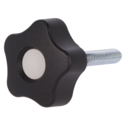 Buton de reglare; Ø: 32mm; Filet ext: M8; 40mm; H: 23mm; Capac: gri