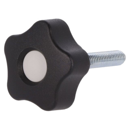 Buton de reglare; Ø: 32mm; Filet ext: M8; 40mm; H: 23mm; Capac: gri
