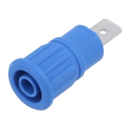 Conector: banană 4mm; soclu; 32A; 1kV; albastră; nichelat