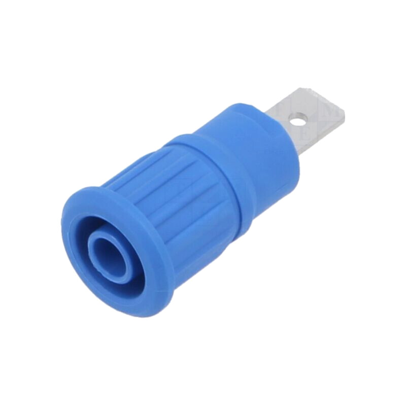 Conector: banană 4mm; soclu; 32A; 1kV; albastră; nichelat Conector: banană 4mm; soclu; 32A; 1kV; albastră; nichelat