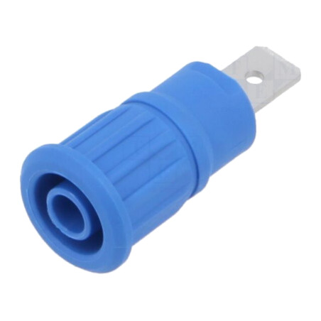 Conector: banană 4mm; soclu; 32A; 1kV; albastră; nichelat