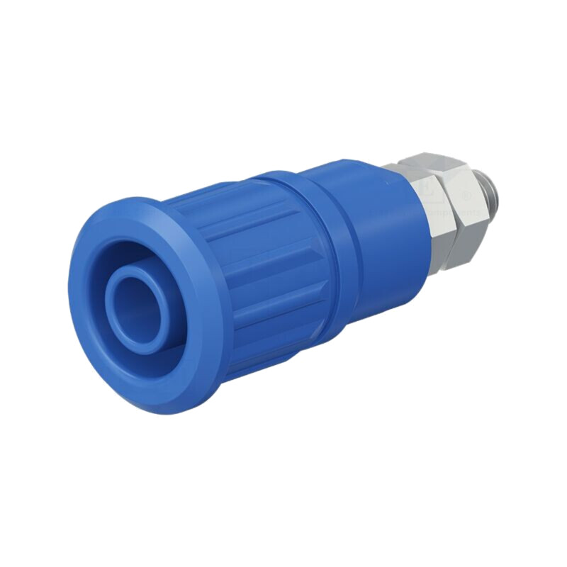 Conector: banană 4mm; soclu; 32A; 1kV; albastră; nichelat