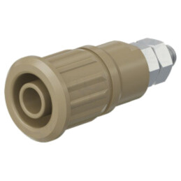 Conector: banană 4mm; soclu; 32A; 1kV; maro; nichelat; cu izolaţie