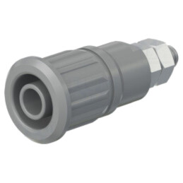 Conector: banană 4mm; soclu; 32A; 1kV; gri; nichelat; cu izolaţie
