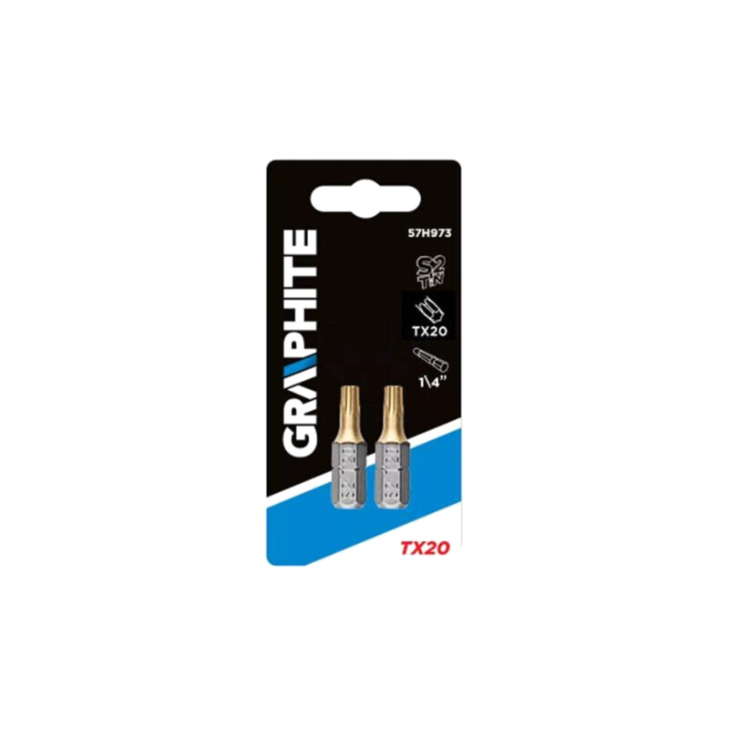 Capăt de şurubelniţă; Torx®; TX20; Lung.tot: 25mm; 2buc. Capăt de şurubelniţă; Torx®; TX20; Lung.tot: 25mm; 2buc.
