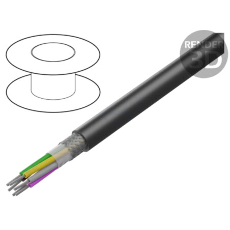 Cablu; LiYCY UL; 2x24AWG; ecranat,tresă de cupru cositorit; PVC