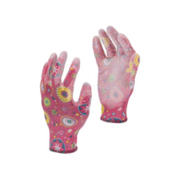 Protective gloves; Size: 7; pink; polyester,PU; women's; tag