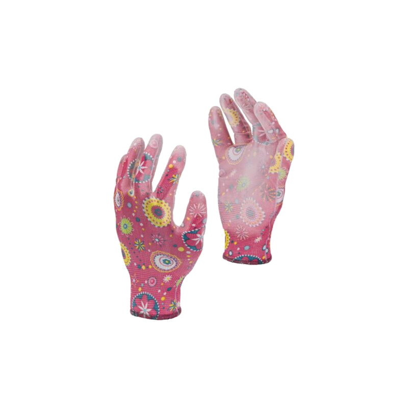 Protective gloves; Size: 7; pink; polyester,PU; women's; tag Protective gloves; Size: 7; pink; polyester,PU; women's; tag