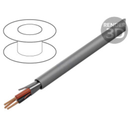 Cablu; 3x22AWG; ecranat,folie Al-PET; PVC; gri; 300V; 305m; CPR: Eca