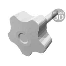 Buton de reglare; Ø: 40mm; Filet ext: M8; 45mm; H: 27mm