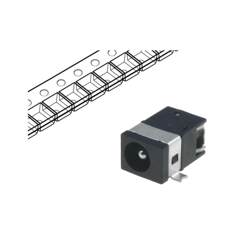 Conector: alimentare DC; soclu; tată; 1A; orizontală; SMT; bandă Conector: alimentare DC; soclu; tată; 1A; orizontală; SMT; bandă