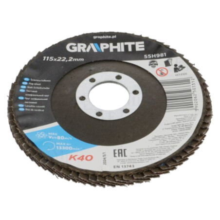 Disc de şlefuit cu lambouri; Ø: 115mm; Øorif: 22,2mm