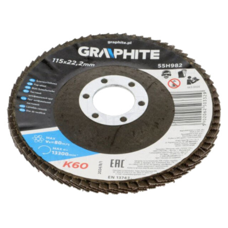 Disc de şlefuit cu lambouri; Ø: 115mm; Øorif: 22,2mm