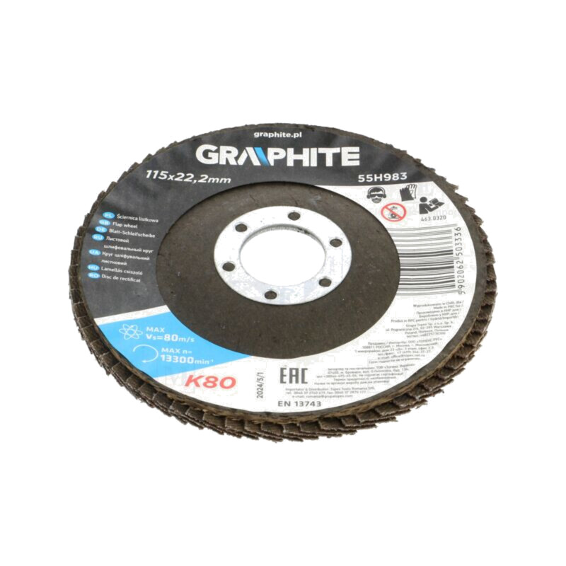 Disc de şlefuit cu lambouri; Ø: 115mm; Øorif: 22,2mm Disc de şlefuit cu lambouri; Ø: 115mm; Øorif: 22,2mm