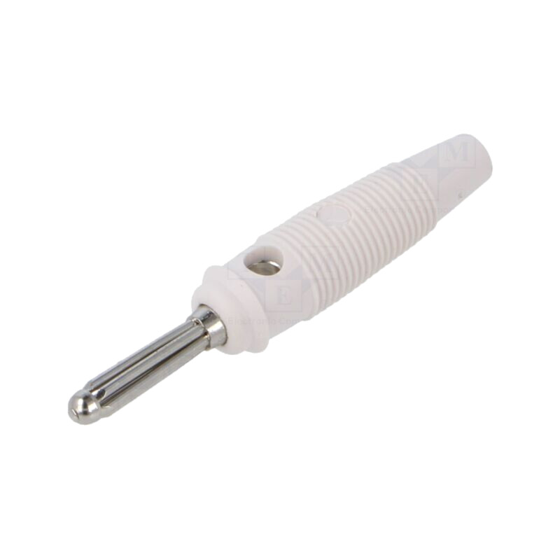 Conector: banană 4mm; mufă; 16A; 60VDC; albă; neizolat; 3mΩ; 1,5mm2 Conector: banană 4mm; mufă; 16A; 60VDC; albă; neizolat; 3mΩ; 1,5mm2