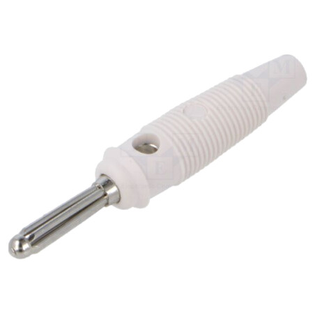 Conector: banană 4mm; mufă; 16A; 60VDC; albă; neizolat; 3mΩ; 1,5mm2