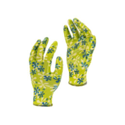 Mănuşi de protecţie; Dimensiune: 9; verde; nitril,poliester
