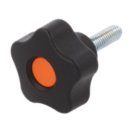 Buton de reglare; Ø: 32mm; Filet ext: M6; 25mm; H: 23mm