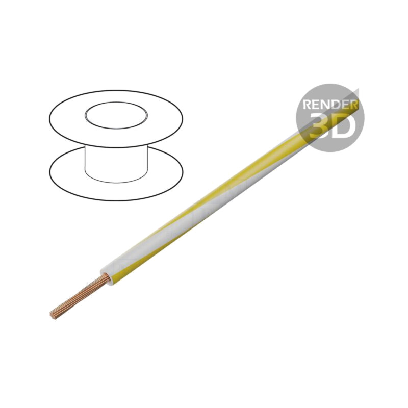Cablu; FLRY-B; 1x4mm2; litat; Cu; PVC; alb-galben; 60V; Clasa: 5 Cablu; FLRY-B; 1x4mm2; litat; Cu; PVC; alb-galben; 60V; Clasa: 5