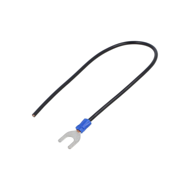 Cable: cable with crimped terminals; black; non-insulated; 250mm