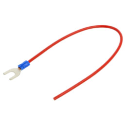 Cable: cable with crimped terminals; red; non-insulated; 250mm
