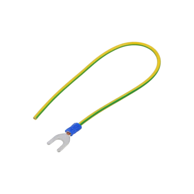 Cable: cable with crimped terminals; yellow-green; 250mm; H07V-K